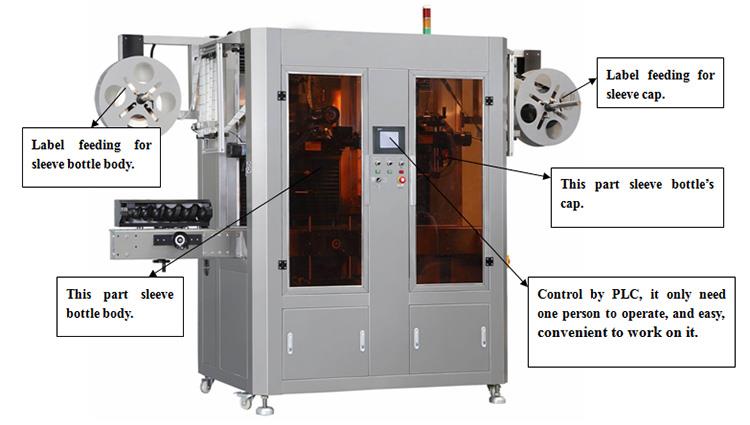 Automaatne kahekordse peaga soojuse PVC-märgisega kokkutõmbumisvarrukate märgistamise masin